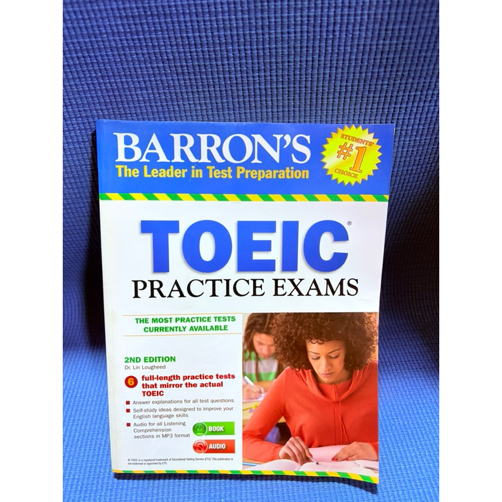Barron TOEIC PRACTICE EXAMS จดดินสอ5pตำหนิมุมปกรองมีจุดเหลืองมือ2