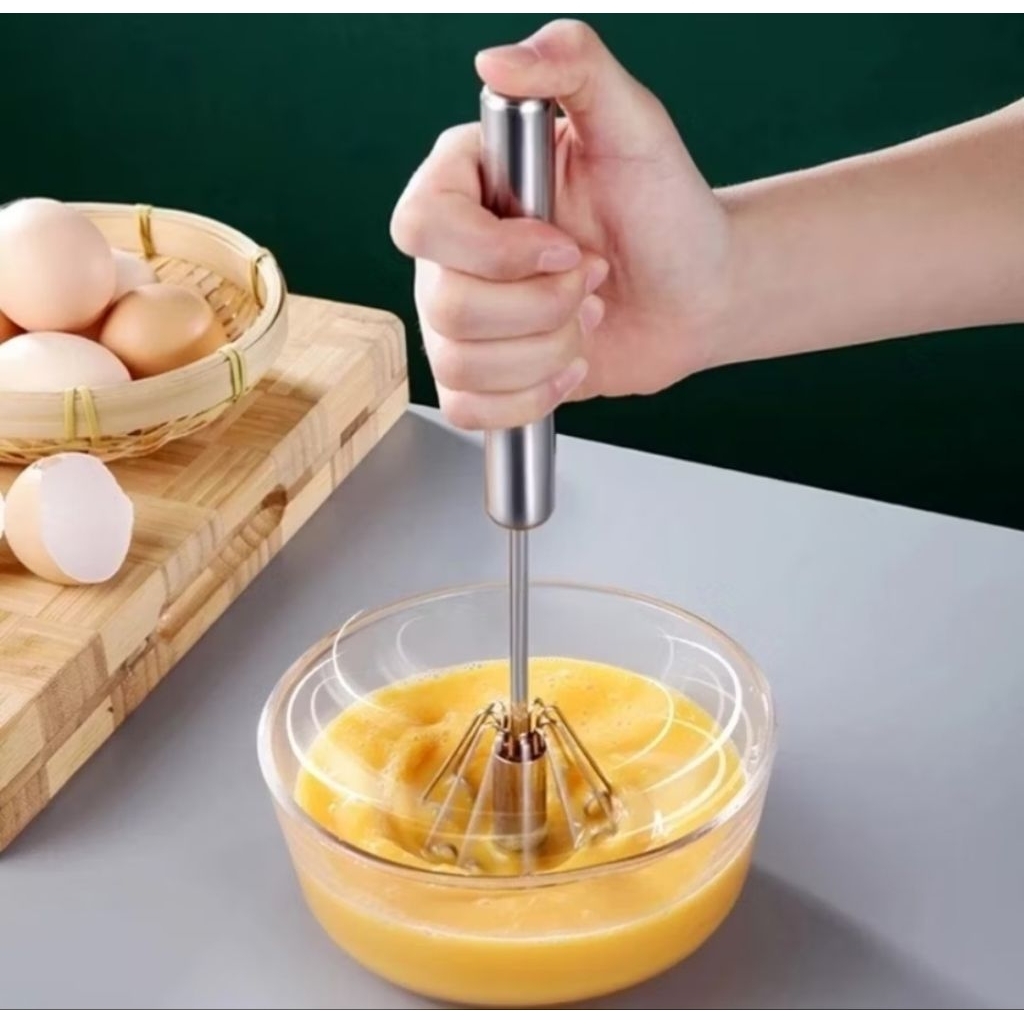 พร้อมส่งจากไทย ที่ตีไข่อัตโนมัติแบบกด / ที่ตีไข่สเตนเลส / เครื่องตีไข่กดหมุนอัตโนมัติ