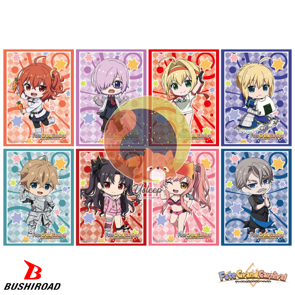 Bushiroad Sleeve Fate/Grand Carnival : Ritsuka Fujimaru, Mash, Nero, Artoria, Gawain, Ishtar, Queen 