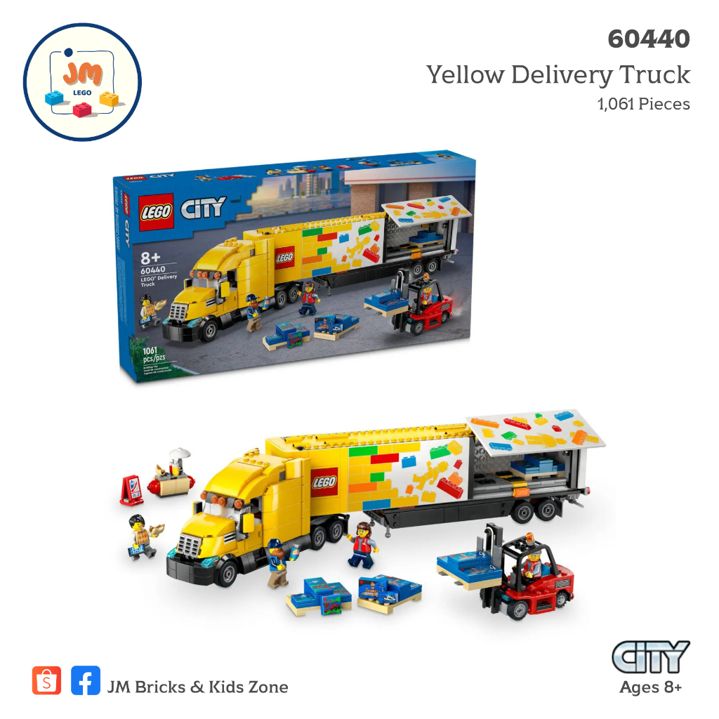 LEGO City 60440 Yellow Delivery Truck (1,061 Pieces) สำหรับเด็กอายุ 8 ปีขึ้นไป
