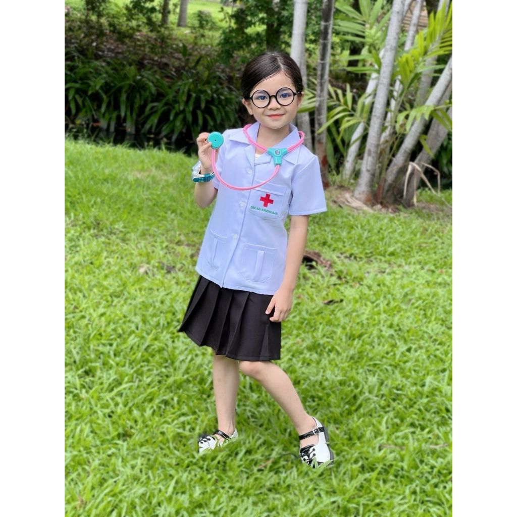 ชุดคุณหมอเด็กหญิง (เสื้อ+กป.จีบรอบ)