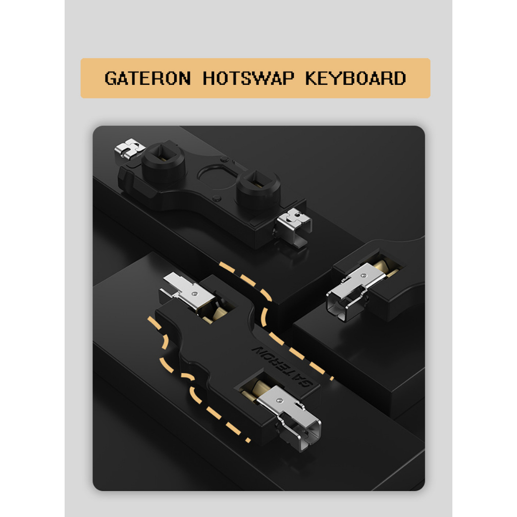 Gateron Hotswap Keyboard สีดำและสีขาว, แบบถอดเปลี่ยนสวิตช์ได้, Keyboard DIY, บัดกรี PCB
