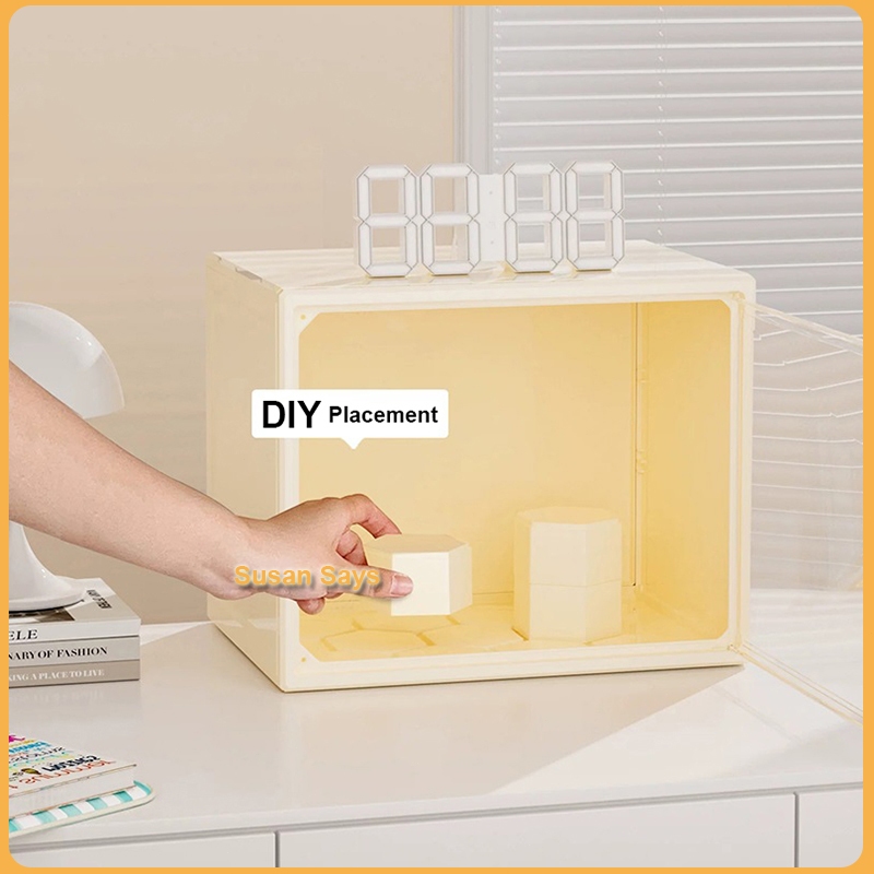 กล่องโชว์โมเดล ตู้โชว์ตุ๊กตา ตู้เก็บโมเดล ที่เก็บของสะสมart toy อะคริลิคใส ฟรีแผ่นรองด้านใน - รูปที่ 2