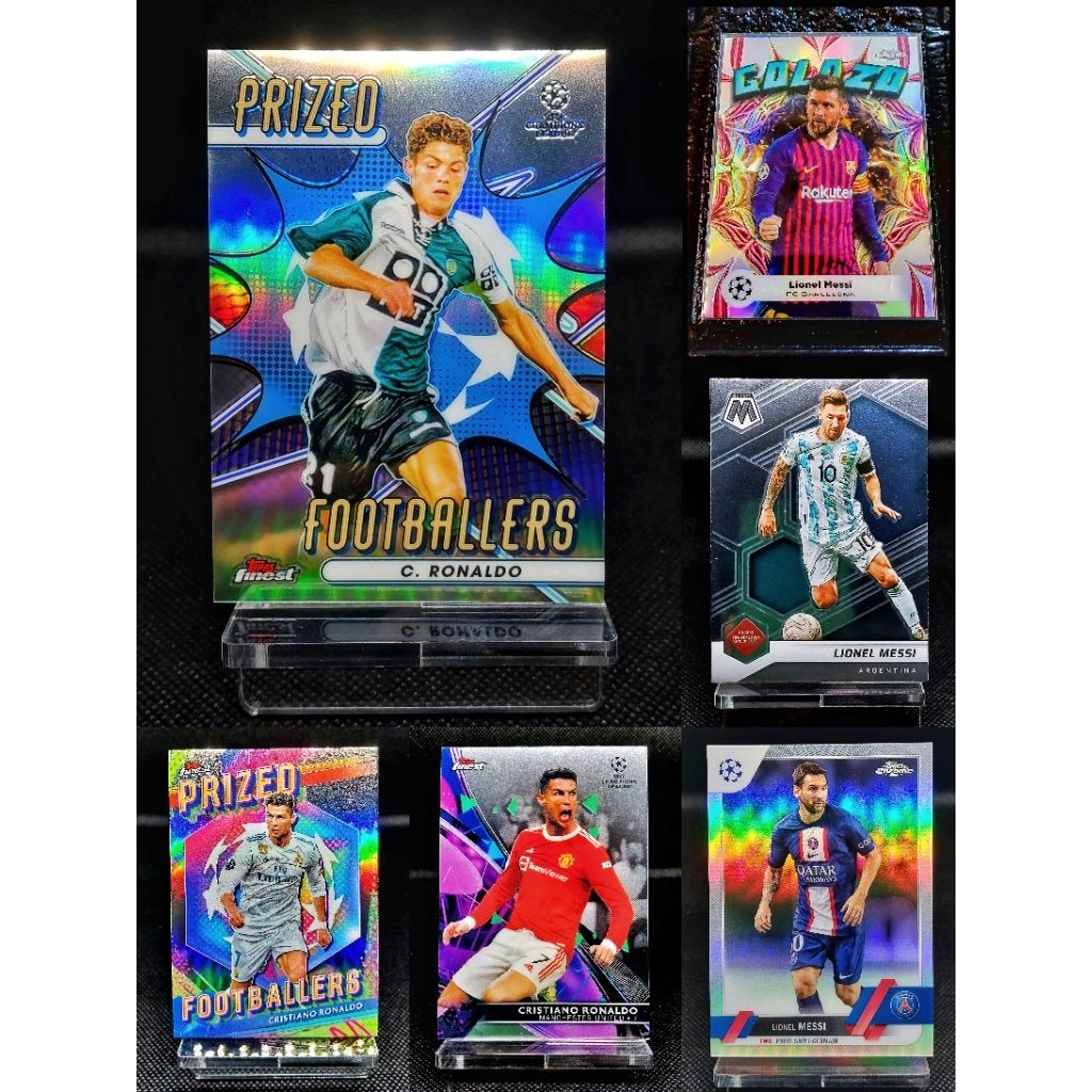การ์ดฟุตบอล "GOAT" 🐐  เมสซี่ โรนัลโด้  Lionel Messi ปีแชมป์โลก 2022 🏆 , Cristiano Ronaldo CR7 *สินค้