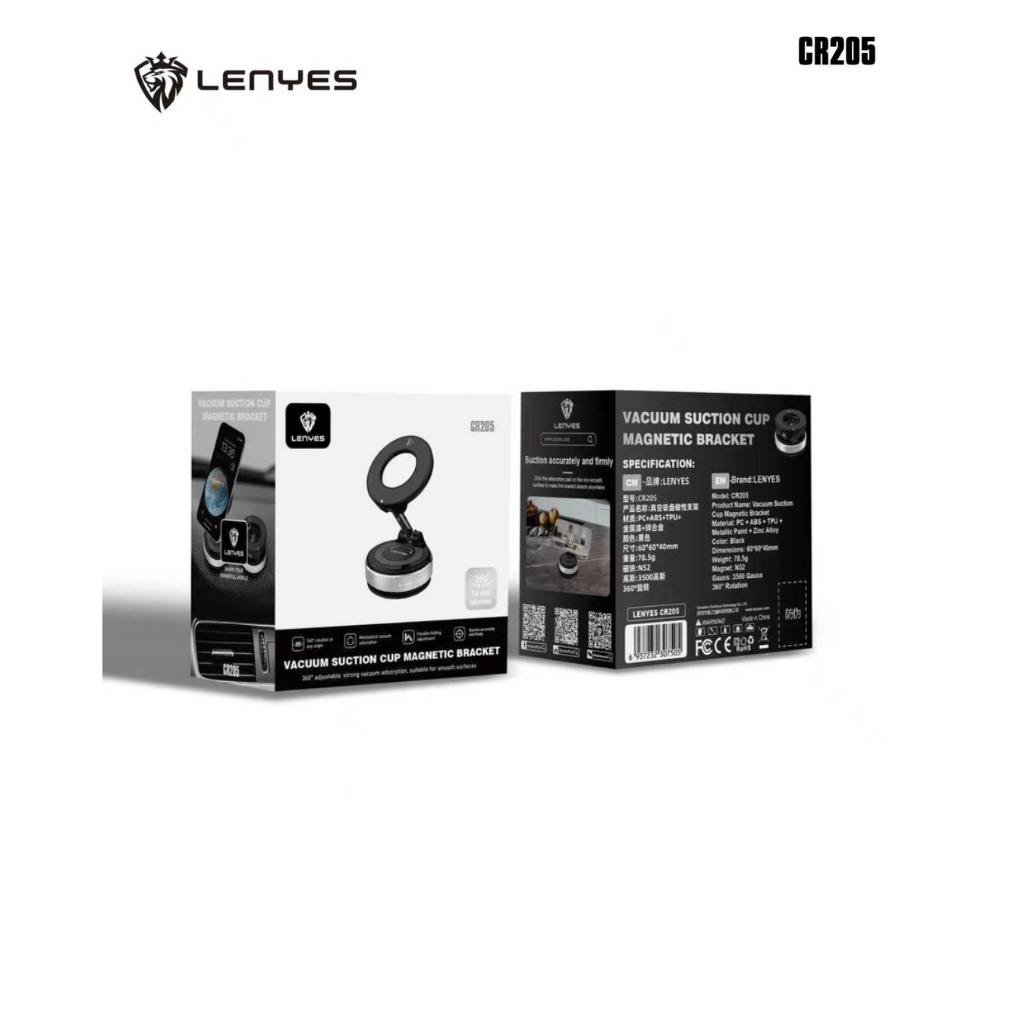 Lenyes CR205 ที่วางโทรศัพท์มือถือ แบบแม่เหล็กสูญญากาศ รองรับ MagSafe หมุนได้ 360 องศา