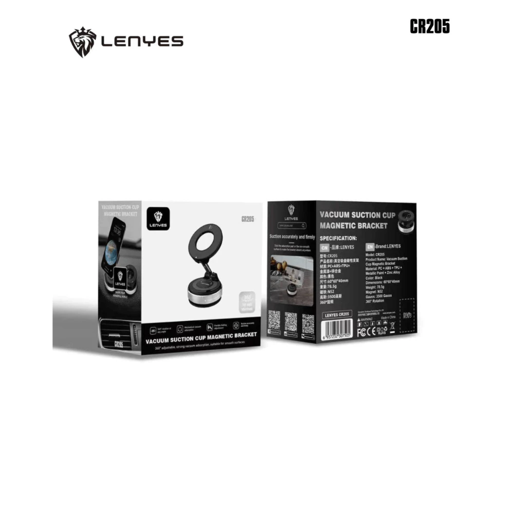 Lenyes CR205 ที่วางโทรศัพท์มือถือ แบบแม่เหล็กสูญญากาศ รองรับ MagSafe หมุนได้ 360 องศา
