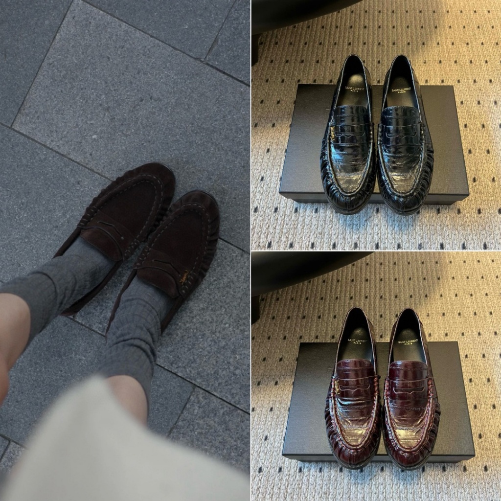 Pre order ราคา4200 YYY 25ss รองเท้าโลฟเฟอร์ ลายหนังปลาไหล 2.5cm sz35-39