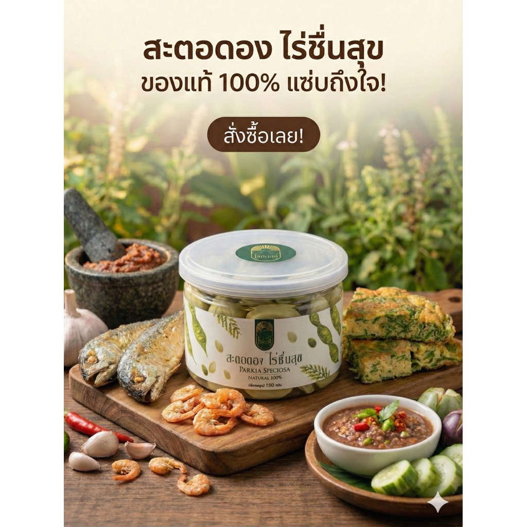 สะตอดองเกรดพรีเมียม Natural 100% สะอาด ปลอดภัย ฝาซีลแน่นหนา