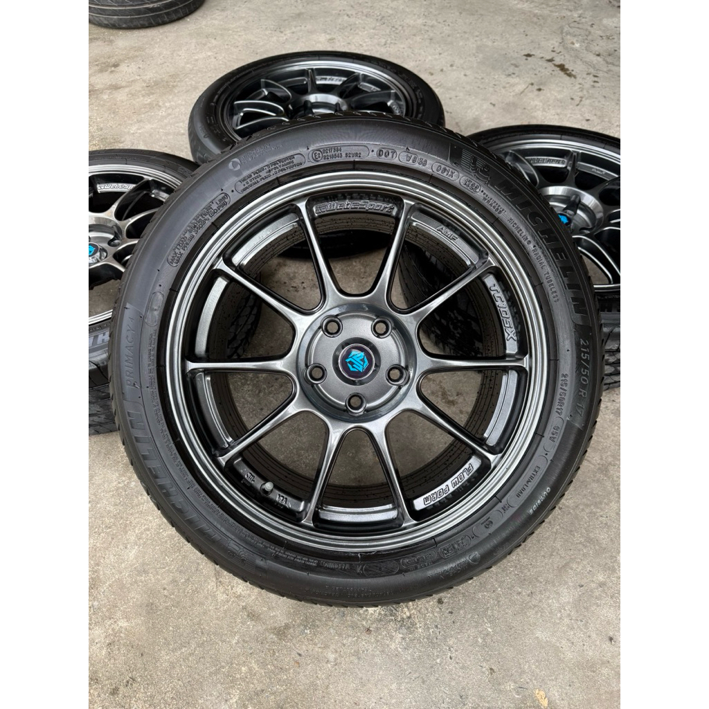 ล้อแม็กมือสอง(TC105X)ขอบ17กว้าง8ออฟ+35ใส่5/114พร้อมยาง%(Michelin)215/50r17ปี22(ราคาต่อ1วง)