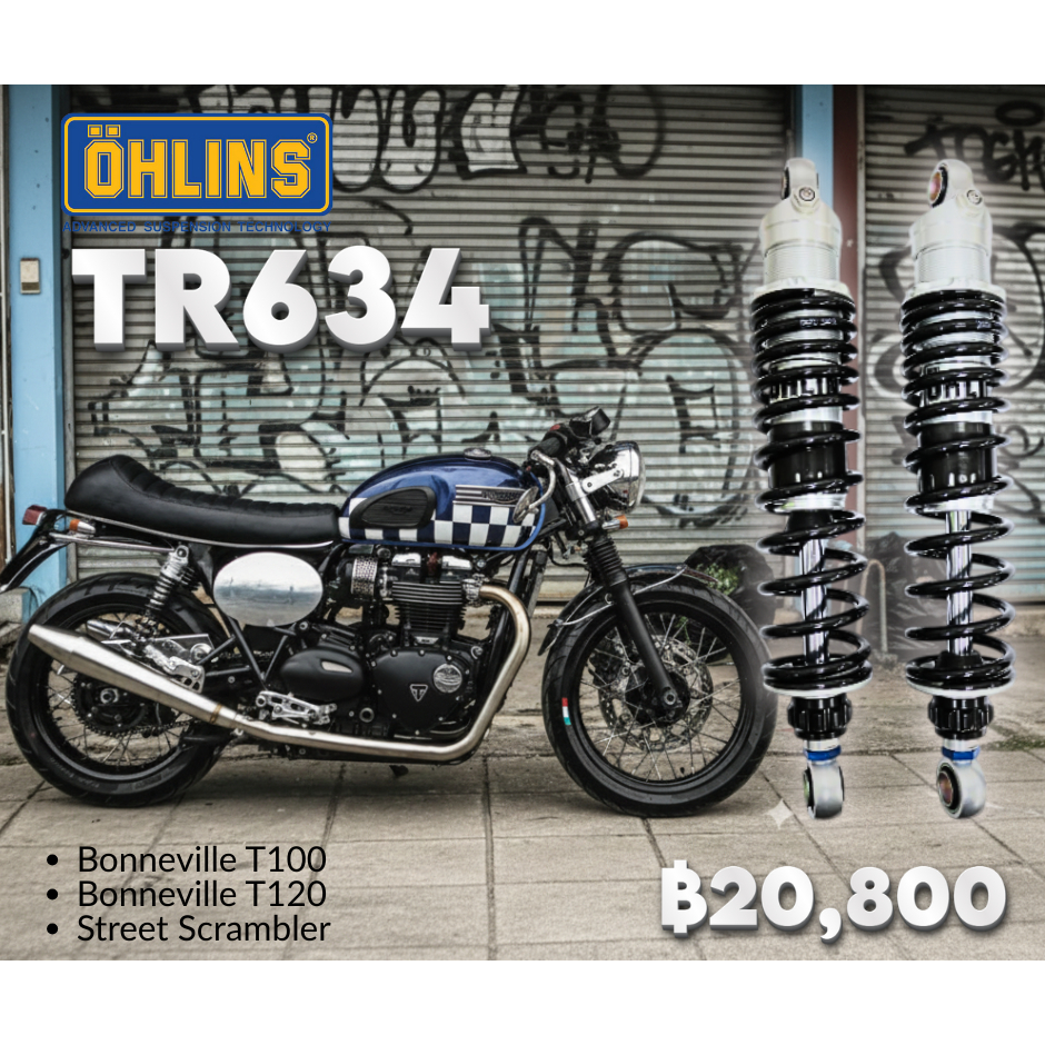 โช้คหลัง OHLINS TR634 สำหรับ Triumph Bonneville T120, T100, Street Scrambler