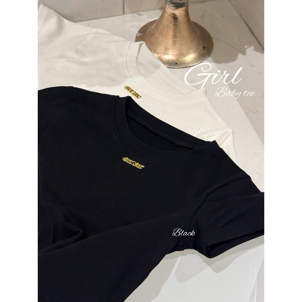 Girl baby tee : เสื้อครอปคอกลม