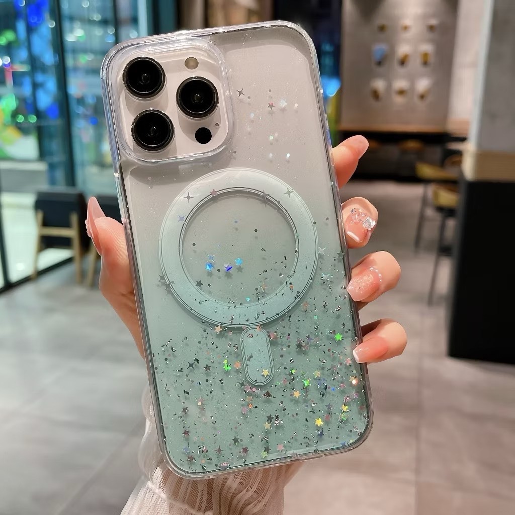 เคสกลิตเตอร์ ออมเบย์ แปะสติกเกอร์ เคลือบเนซิ่น pearl case ราคา ถูกที่สุด ดีลบีเคเค แกลเลอรีภาพที่ 3