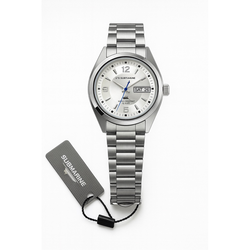 นาฬิกาผู้ชาย US submarine J035MD ประกันหนึ่งปี ยูเอสซับมารีน นาฬิกาข้อมือสายแสตนเลส กันน้ำ 100 % เข็มเรืองแสง