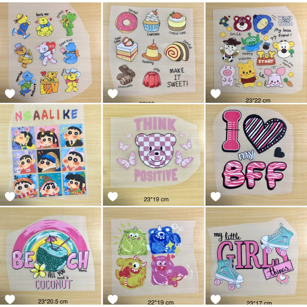 A16*สติ๊กเกอร์การ์ตูนขนาดใหญ่ สติ๊กเกอร์ตัวหนังสือโลโก้รีดร้อนติดเสื้อ อาร์มติดเสื้อ ติดกระเป๋า ติดผ้าได้หลายชนิด