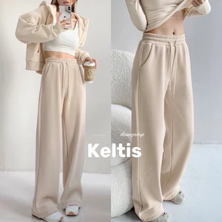 Keltis กางเกงวอม ขากระบอกใหญ่ ผ้าหนานุ่ม ป้ายK #815