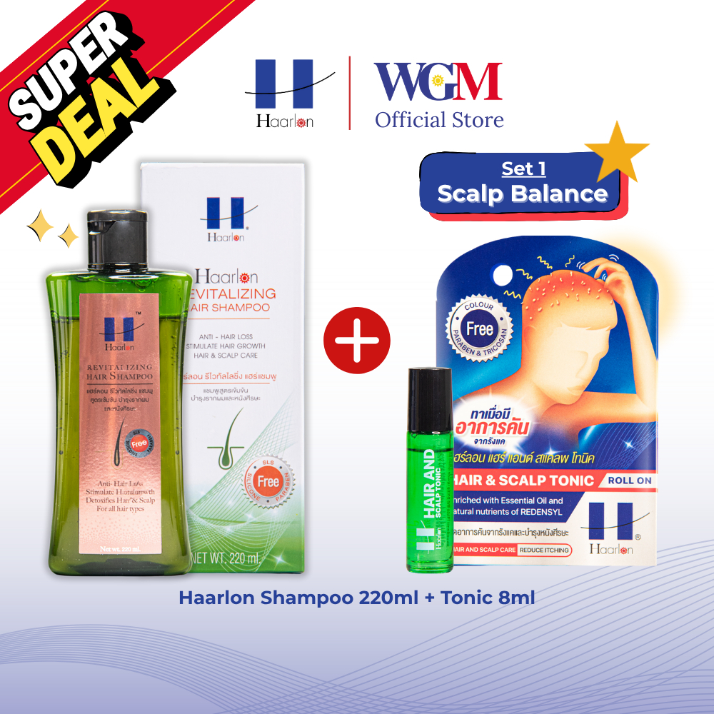 [แถม โทนิคแก้คัน] Haarlon [SET Deep Detox] เซ็ตดีท็อกซ์หนังศีรษะล้ำลึก แชมพู Daily Detox x3
