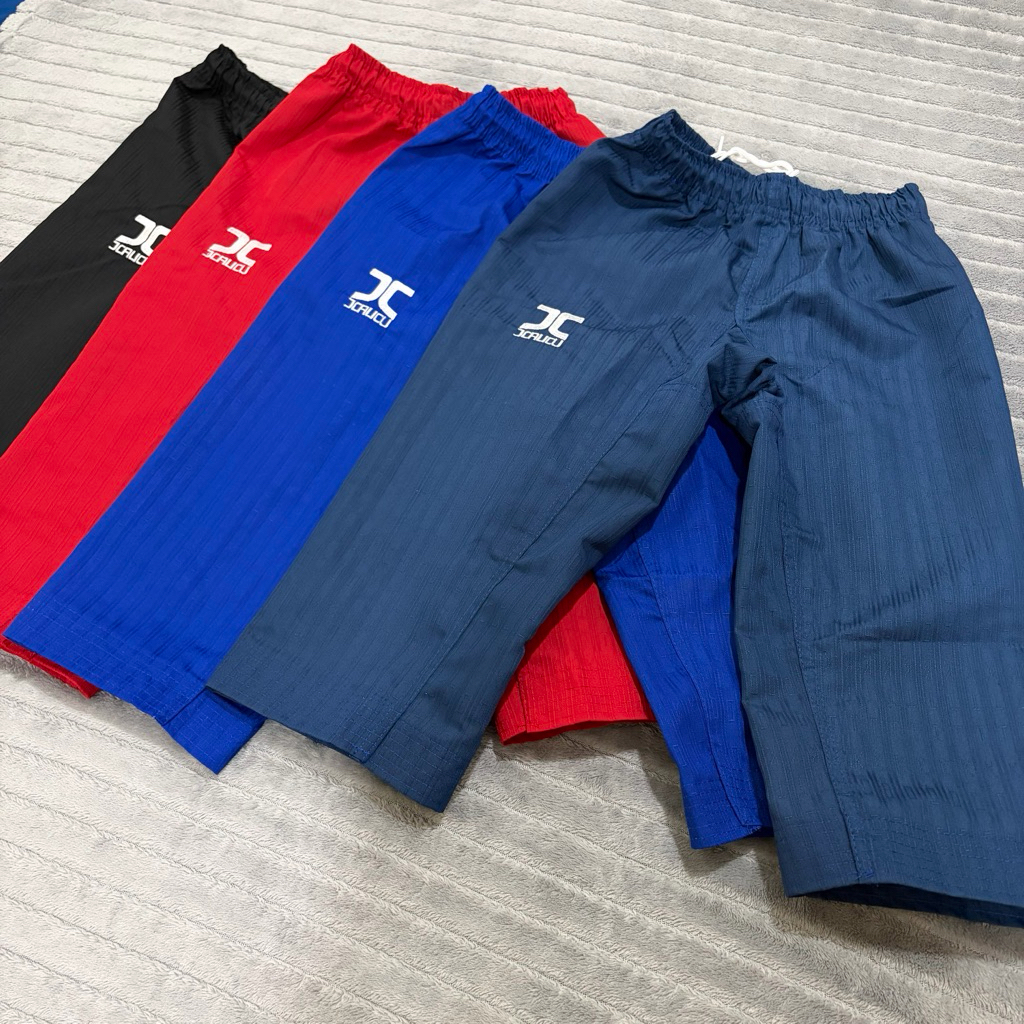 A1b# กางเกงเทควันโด คาราเต้ ปันจัก ฮับกิโด ยูโด BJJ สีดำแดงน้ำเงินสำหรับเตะ กีฬา คาราเต้ ชุดพุมเซ่
