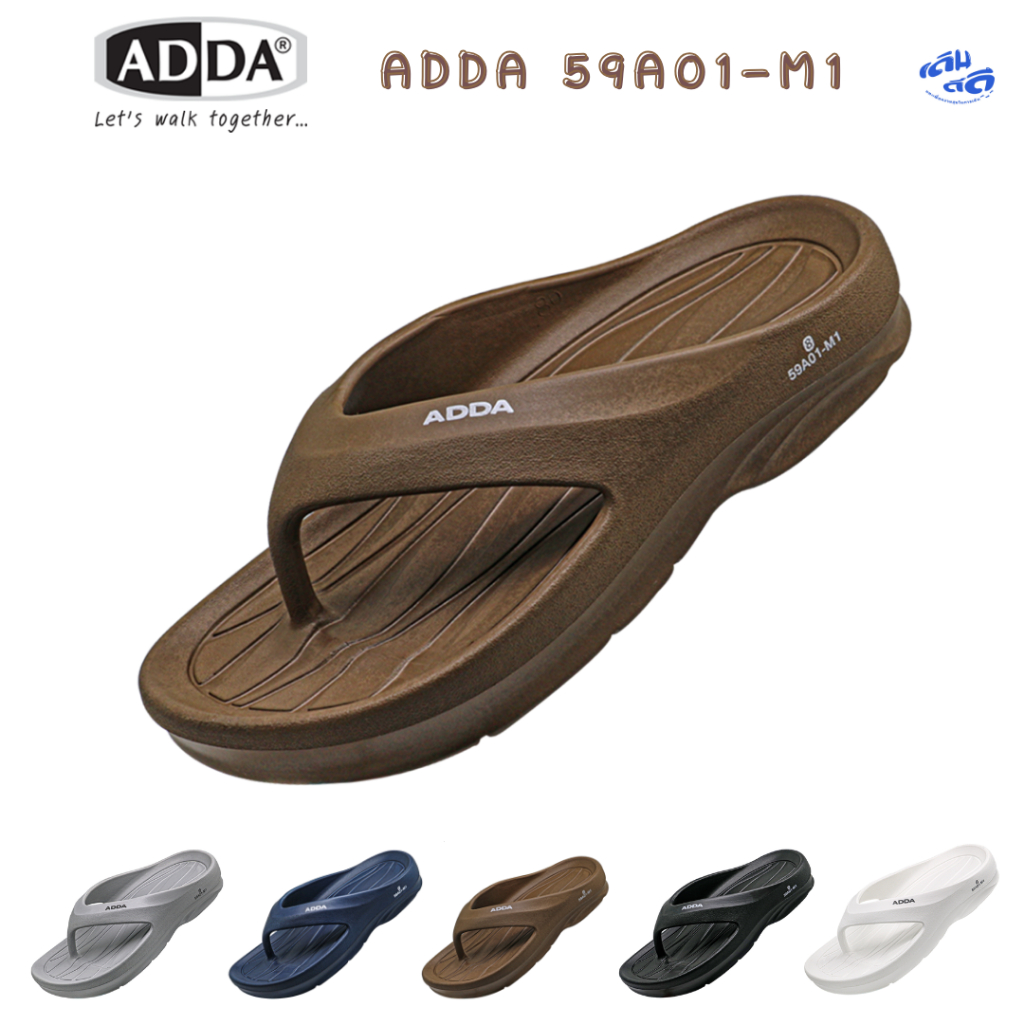 รองเท้าแตะ ADDA รองเท้าลำลอง แบบหนีบ สำหรับผู้ชาย รุ่น 59A01M1 (ไซส์ 7-10) หูคีบ