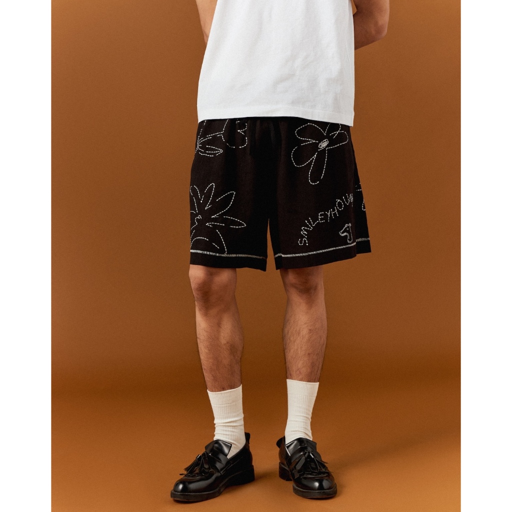 FLOWER FOLK EMBROIDERED SHORTS