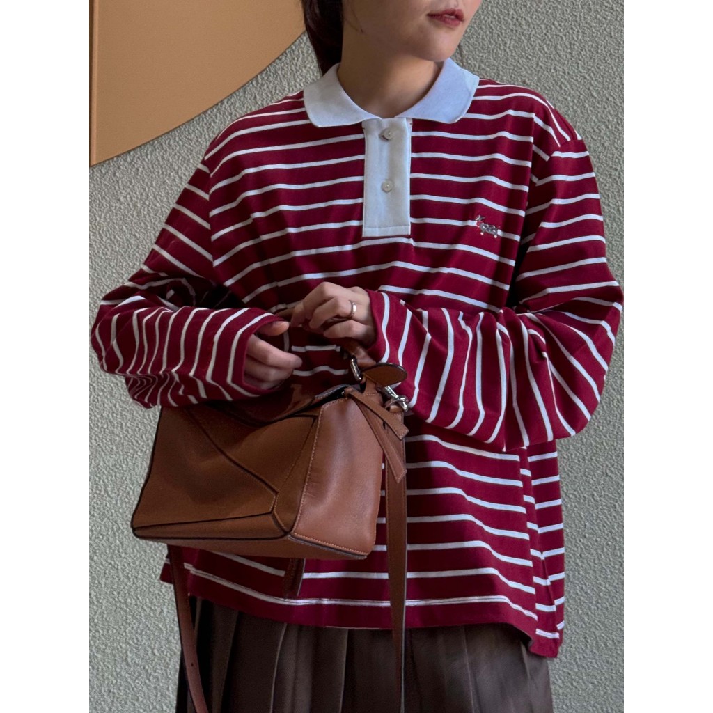 katji / พร้อมส่ง Urban Polo เสื้อโปโลผ้ายืด ทรงหลวม สตรีทโมเดิร์น - รูปที่ 2