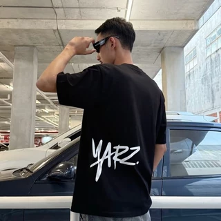 เสื้อยืดคอกลมสั้นแขน สไตล์Street Wear ลายYARZ.สีดำ ไซส์M-3XL สวมสบาย100%cottons
