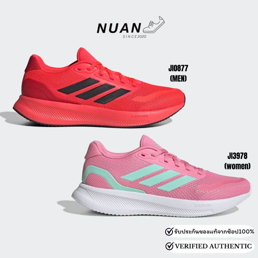 🔥12.12 ลดเพิ่ม 20% ทักแชท🔥Adidas Runfalcon 5 JI0877(MEN) , JI3978(women) การันตี ของเเท้ 100% รองเท้