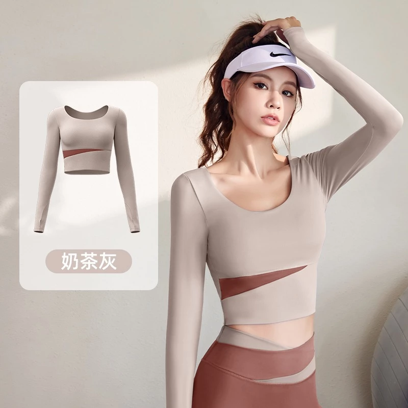 mvp sport เสื้อยืดกีฬาผู้หญิง แขนยาว เสื้อโยคะ thumbnail 5