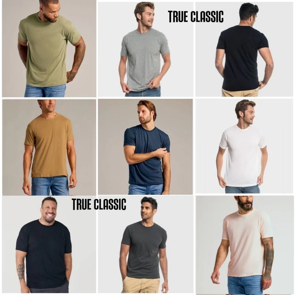 🔥เติมสต็อค ใหม่🎉เสื้อยืดคอกลมสีเอิร์ทโทน 19 สี True Classic Premium Crew Neck Short Sleeve T-Shirt(เอิร์ทโทน)