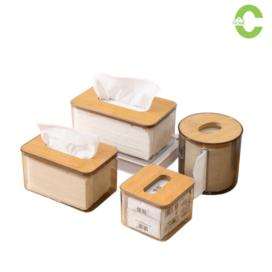กล่องใส่ทิชชู่ โปร่งใส มีฝาปิด มีหลายขนาด Tissue Box กล่องเก็บทิชชู่ กันฝุ่น ดีไซน์เรียบหรู Simple Living