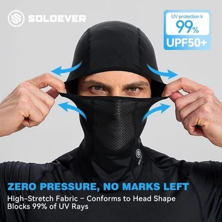 SOLOEVER หน้ากากเต็มหน้าขี่จักรยาน ผ้าบัลาคลาวาตาข่าย–ระบายอากาศได้ดี ป้องกันแสงแดด กันลมและกันฝุ่น