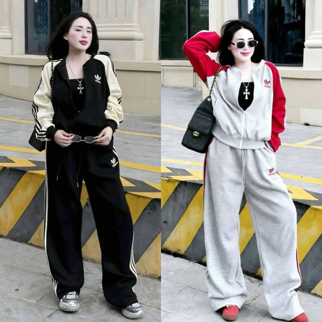 ชุดเซ็ท Airport looks  ปักลายโลโก้ที่เสื้อและกางเกง MD