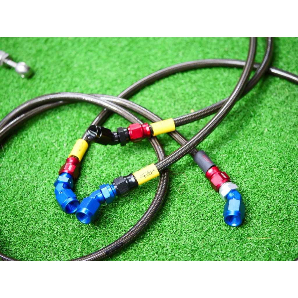 สายเบรคถักสำเร็จรูป สายเบรคGhracing หัวฟิตติ้งHYB หลายสี สำหรับรถมอเตอร์ไซค์ทุกรุ่น พร้อมส่ง