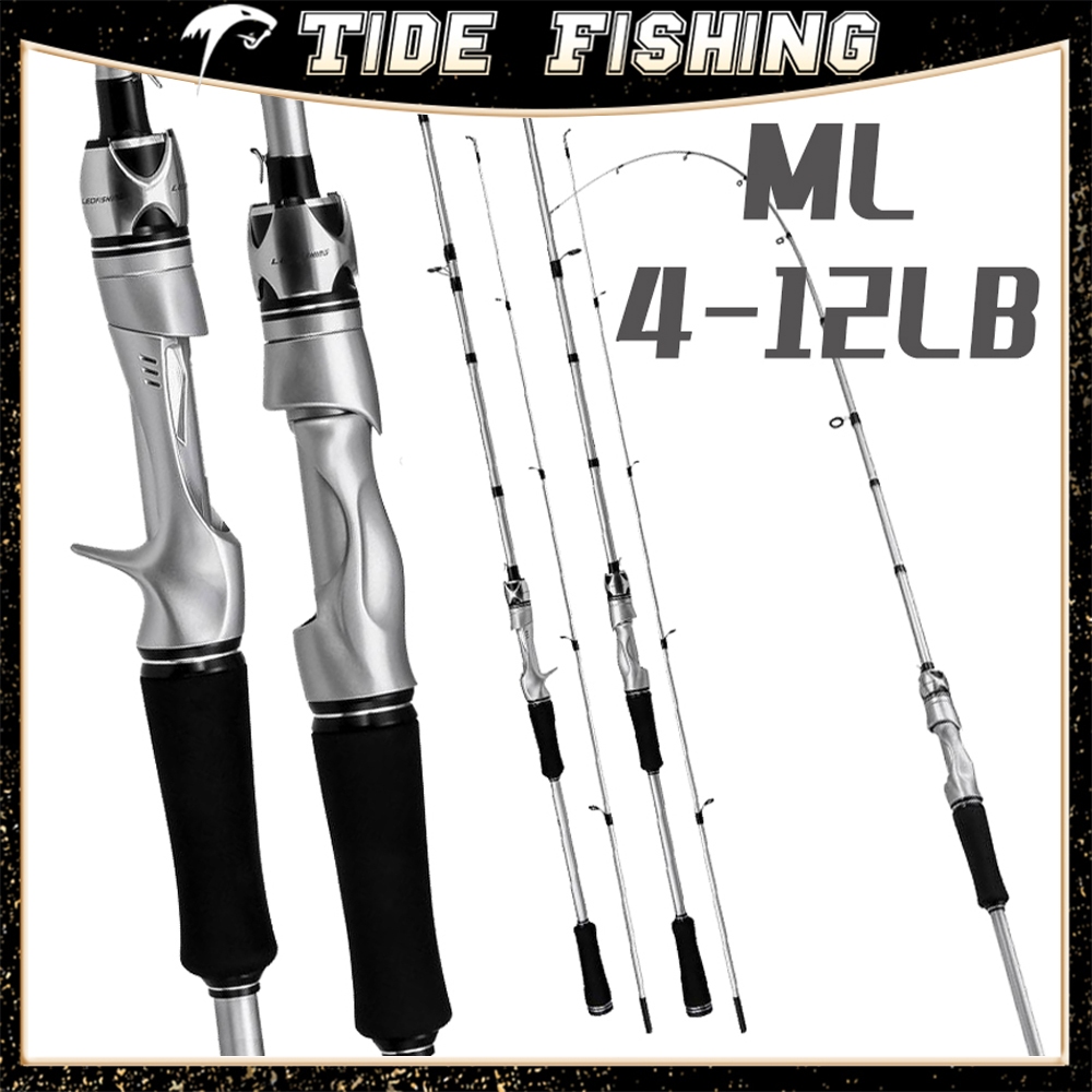 คันเบ็ดตกปลา ML เวท 4-12LB กราไฟต์คุณภาพสูง สปินนิ่ง/เบท ด้ามจับกระชับ แบลงค์เหนียวพิเศษ เหมาะสำหรับตีเหยื่อปลอมและตกปลา