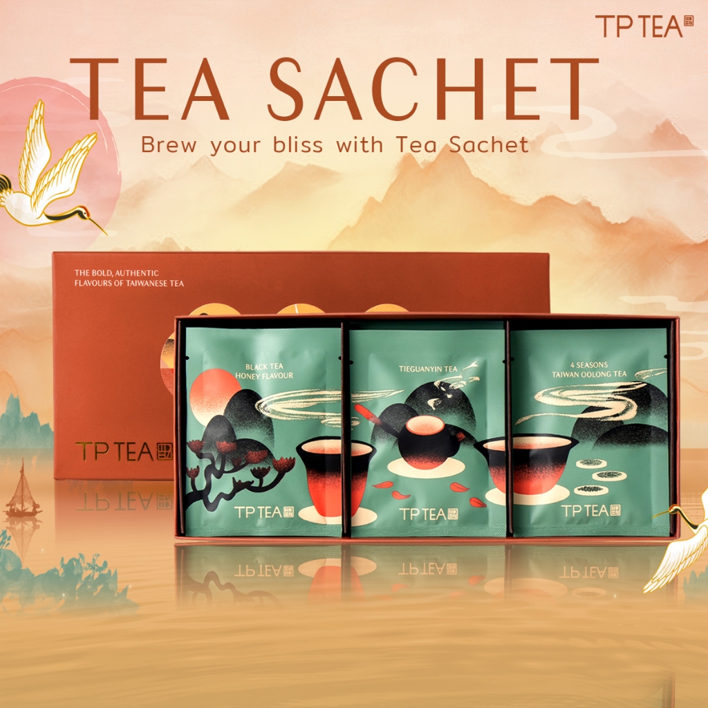 TP TEA Tea Sachet ชาซองพรีเมี่ยมออแกนิกจากไต้หวัน บรรจุถุงเยื่อไผ่ธรรมชาติ พร้อมชง 3 ชนิดชา รวม 9 ซอ
