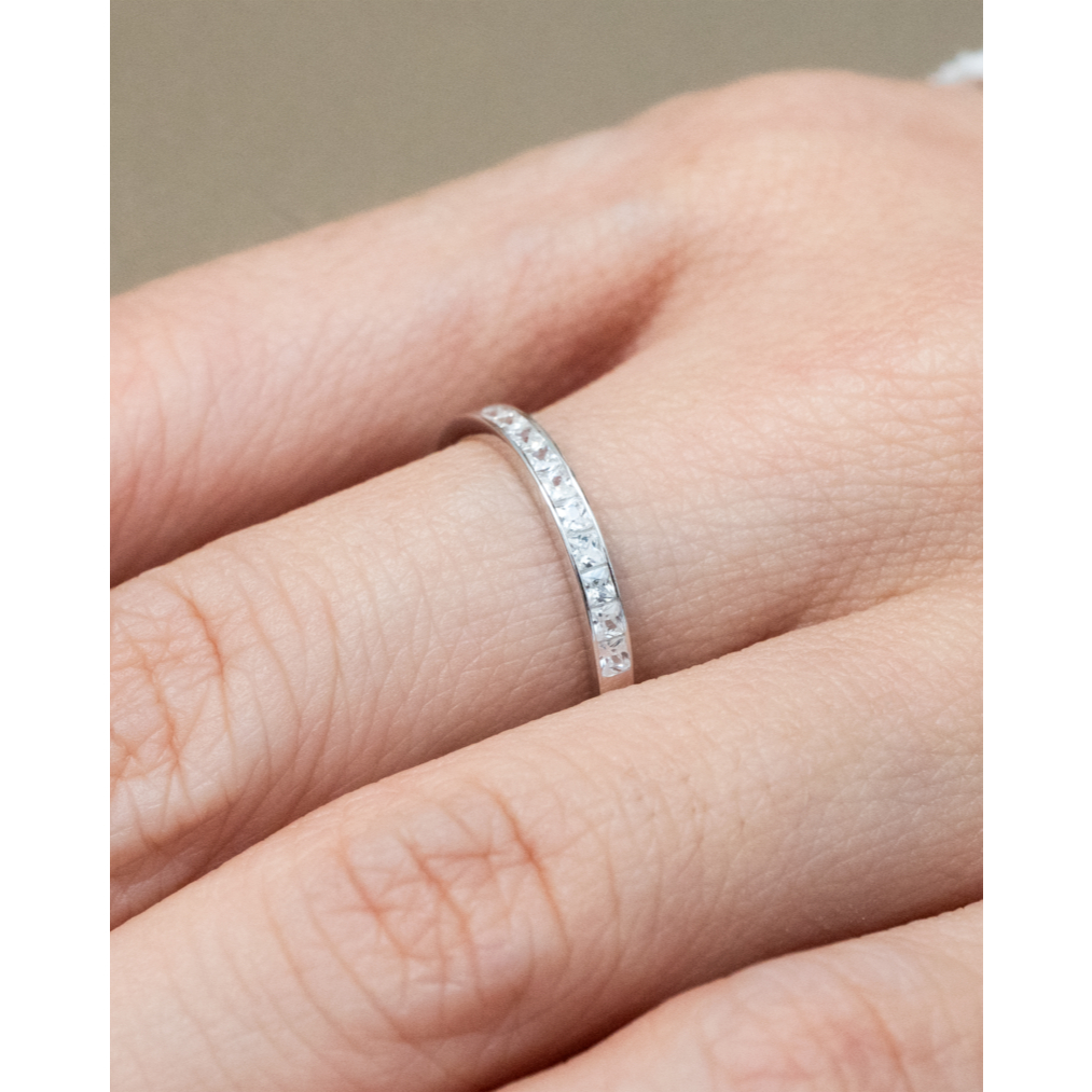 แหวนเงินแท้ 925 ฝังเพชรสวิส (CZ) LJR04 Lovejewelry
