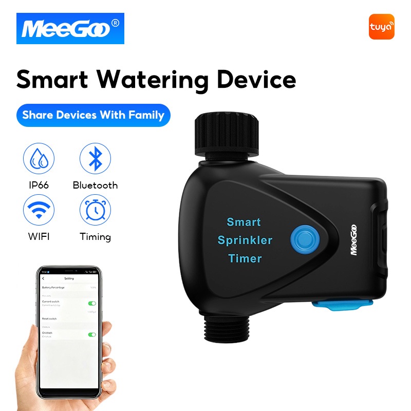MeeGoo Tuya เครื่องตั้งเวลารดน้ํา WiFi ตั้งเวลาได้  APP รีโมทคอนโทรล ชลประทานกลางแจ้ง