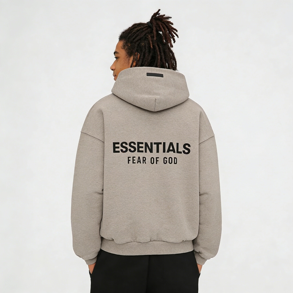 【ของแท้ 】ฮู้ดี้แบบ-Unisex Heather Gray Fear of God Essentials Hoodie FOG(FW24)มีสินค้าในสต๊อก - รูปที่ 7