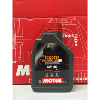 น้ำมันเครื่อง รถมอเตอร์ไซค์ MOTUL Scooter Power LE 4T 5W-40 ขนาด 0.8 ลิตร น้ำมันเครื่องสังเคราะห์แท้ 100%