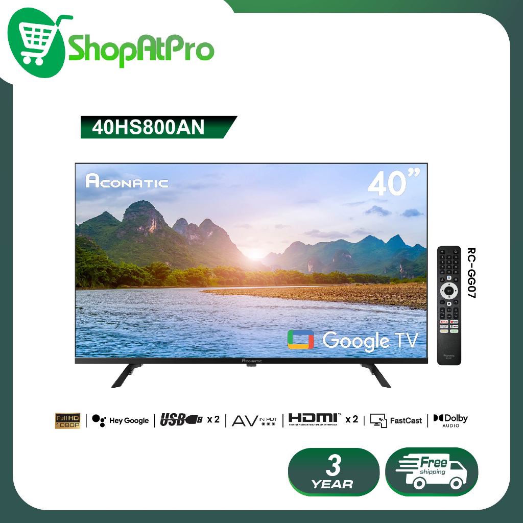 ใหม่ Aconatic ทีวี 40 นิ้ว FHD Google TV รุ่น 40HS800AN ระบบปฏิบัติการ Google Tv (รับประกัน 3 ปี)