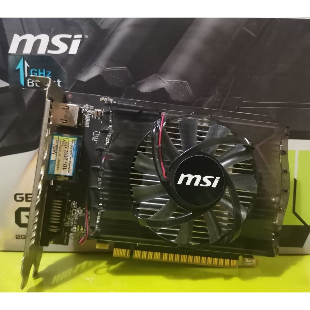 การ์ดจอ MSI รุ่น Nvidia GeForce GT 730 2GB DDR3 ไม่ต่อไฟเพิ่ม (no box) มือสอง ไม่มีกล่อง