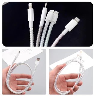 ELELAB สายเกลียวถนอมสายชาร์จ ยาว 1.4 เมตร กันสายหัก หลายสี ตกแต่งง่าย ใช้ได้กับสายชาร์จ Type-C และ Lighting