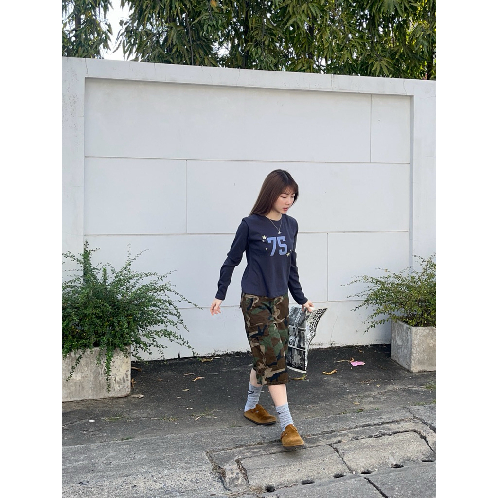 เสื้อยืดแขนยาว/ปาดไหล่/Baby tee