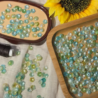 ลูกปัดดอกไม้อะคริลิทึบ 8 มม. 100ชิ้น - Acrylic Blossom Beads