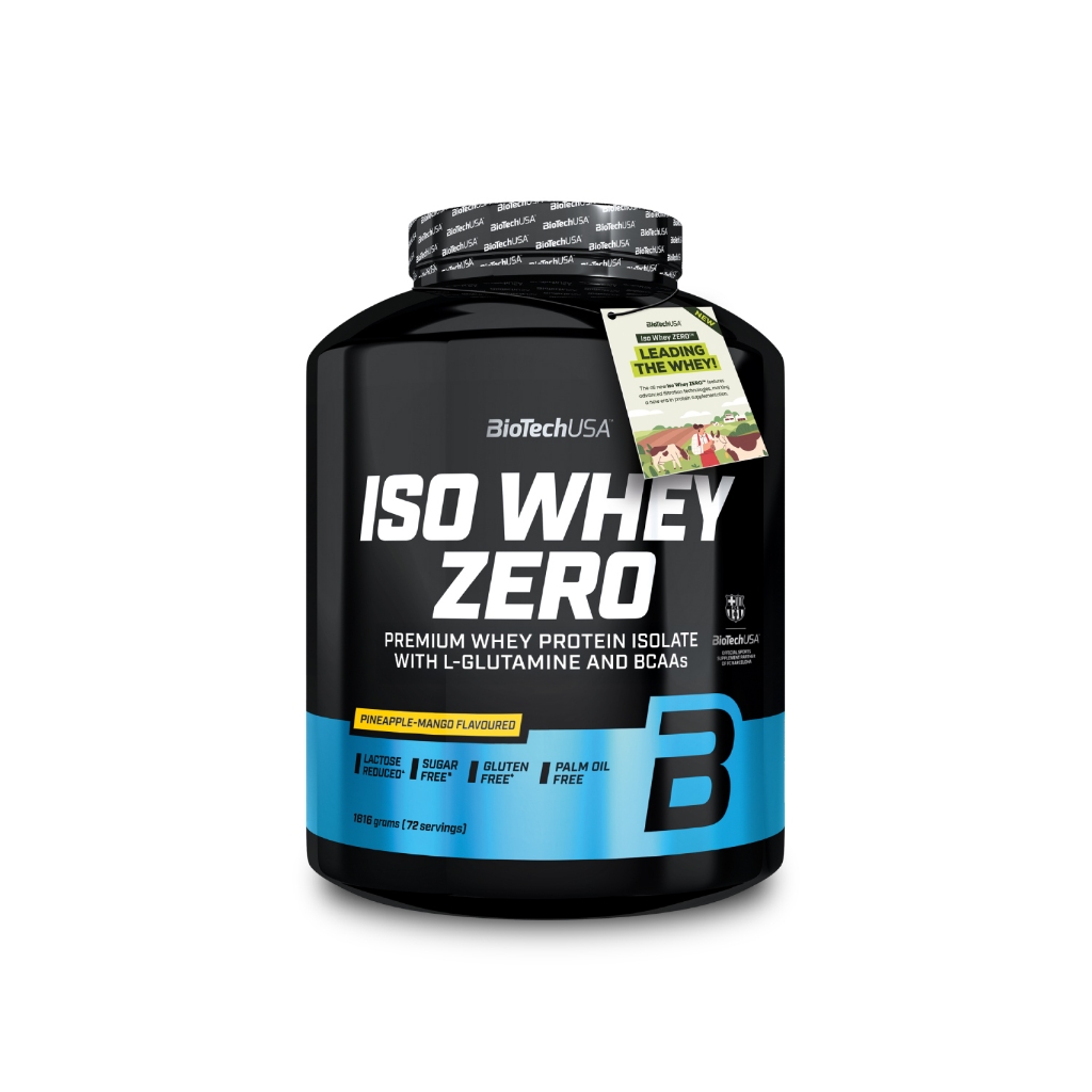 Biotech USA Iso Whey Zero Pieapple mango Flavor (ไอโซเวย์ โปรตีนเวย์ไอโซเลท รสสัปปะรด- มะม่วง)