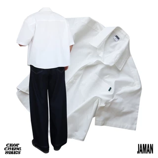JAMANBKK / CROP CURVE SHIRT / เสื้อเชิ้ต แขนสั้น ทรงครอป
