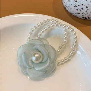 🌸🌸ยางรัดผมลายดอกไม้หนังยาง ยางมัดผมสำหรับผู้หญิงน่ารัก สุดคิ้ว สายฝอ y2k มีหลายสีให้เลือก