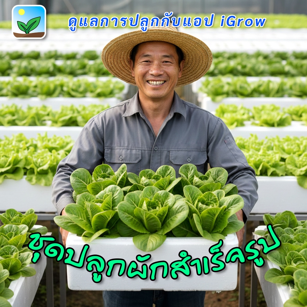 ชุดกล่องโฟมปลูกผัก iGrow และแอปสำหรับดูแลการปลูก