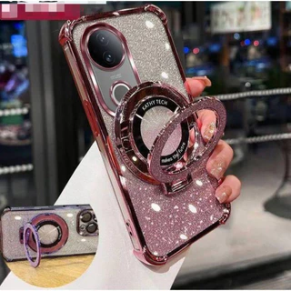 เคส กากเพชร ตั้งได้ สำหรับ VIVO V70 V40 V40PRO V60LITE V50 V60 V50LITE เคสฟรุ้งฟริ้ง สวยหรู กากเพชร CD 2in1 กันกล้อง