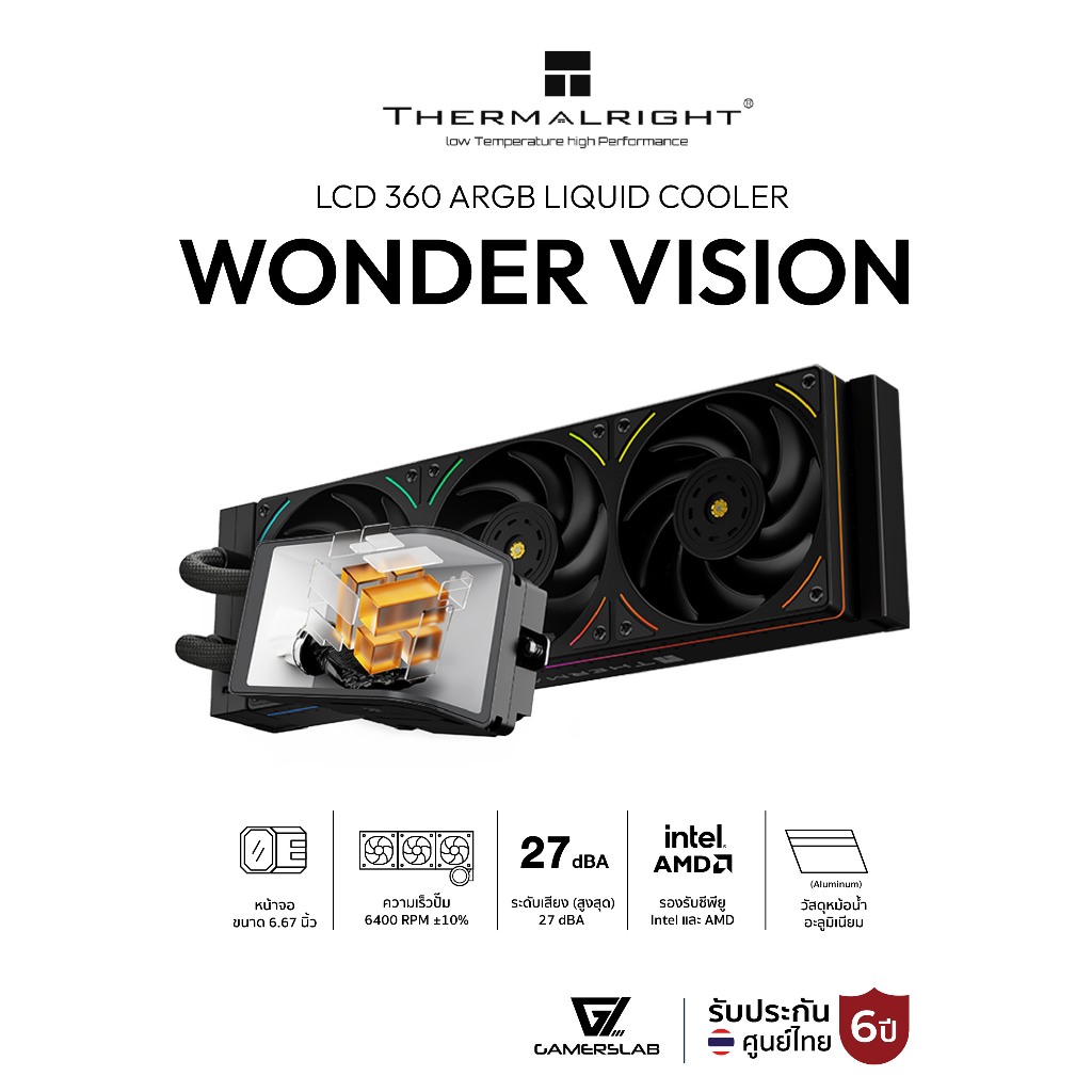 ThermalRight  ชุดน้ำระบบปิด ThermalRight Wonder Vision LCD 360 Argb Liquid Cooler รับประกัน 6 ปี