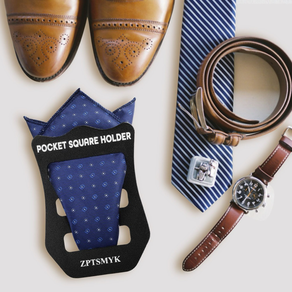 👔POCKET SQUARE HOLDER แผ่นจัดทรงผ้าเช็ดหน้าชุดสูท  พลาสติกเกรดคุณภาพ